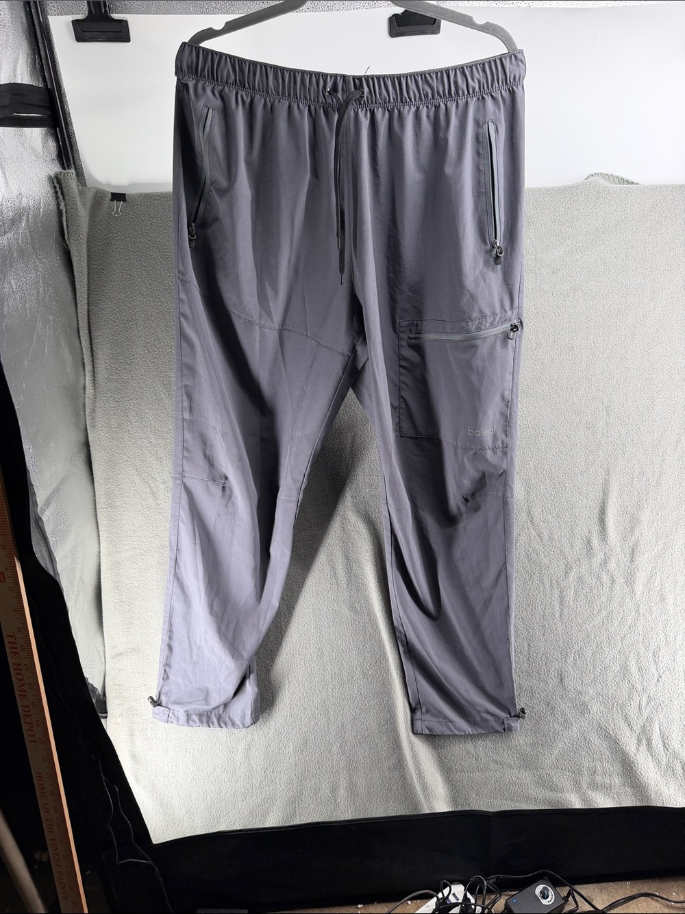 Baleaf Men's Light Gray Performance Zip Joggers A10
